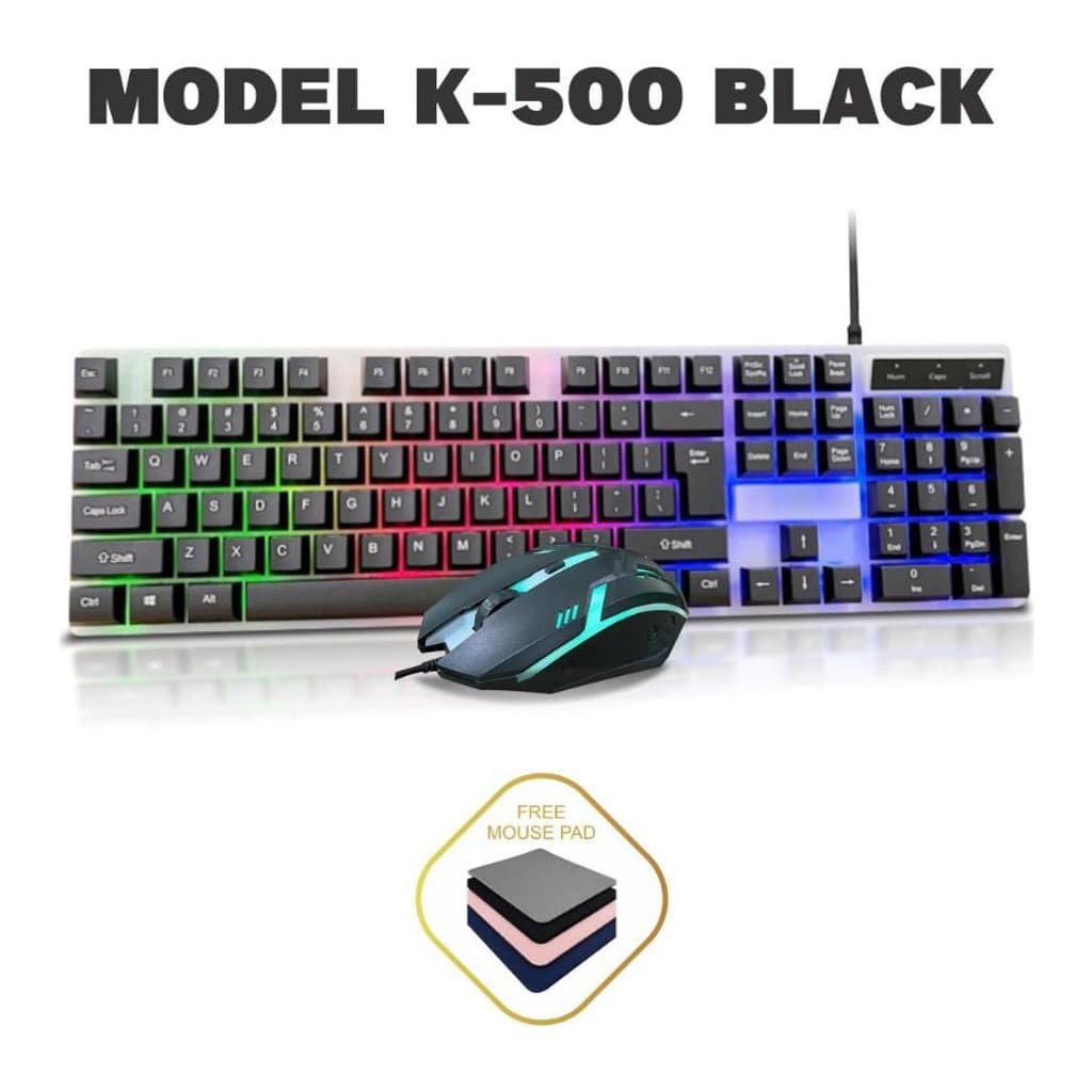 Paket Keyboard dan Mouse Gaming K-500