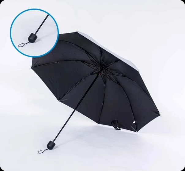 Payung Lipat Manual Lapis Silver Gagang Hitam 94 cm